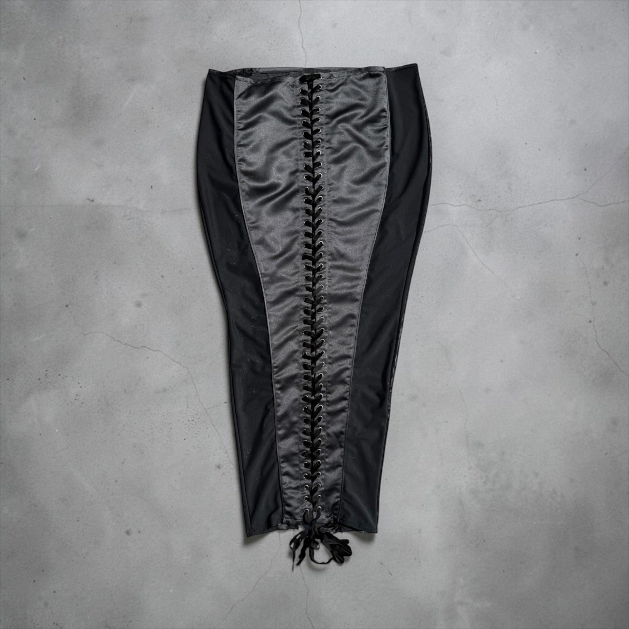 Lace-Up Contrast Mermaid Skirt
